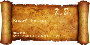 Knopf Dorina névjegykártya